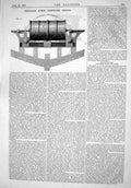 Antique Print Engineering 1866 Captain John Ericsson Screw Propeller Engine