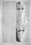Old Antique Print Engineering 1866 Railway Bridge Mau Prague Construction 19th