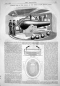 Antique Old Print 1866 Interior View Turrets United States Monitor Fleet Ship