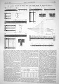 Old Engineering 1866 Railway Bridges Small Span Cross Beams Diagrams Victorian