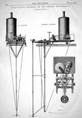 Old Engineering 1866 Pile-Cutting Machine Thames Embankment End Eleva Victorian