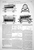 Old Print Engineering 1866 Ridley Concrete Mixer Thames Embankment Works 19th