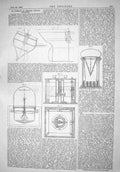 Old Engineering 1866 Methods Attempts Prevent Compass Deviation Diagr Victorian