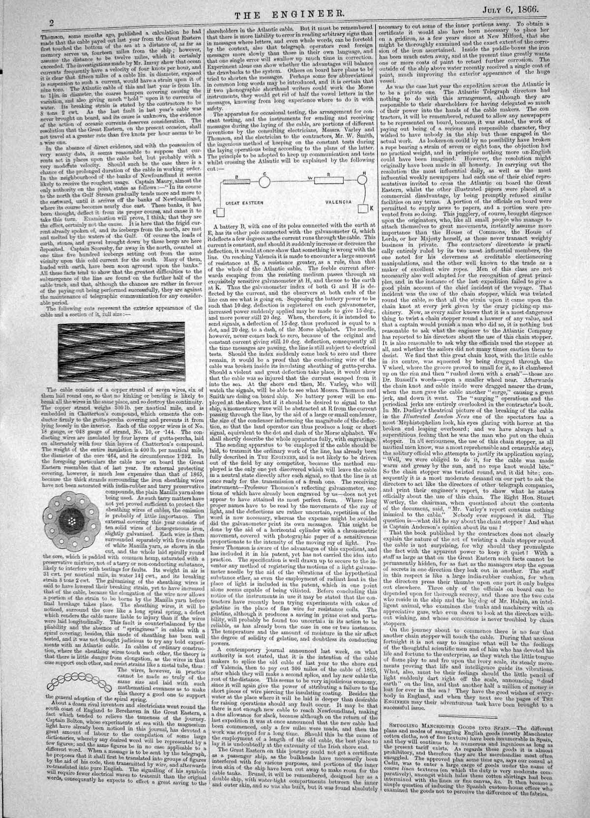 Antique Print 1866 Atlantic Telegraph Cable Great Eastern Valencia Diagrams