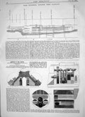 Antique Print 1866 Tunnel Under Liffey River Engines Twin-Screw Propulsion 19th