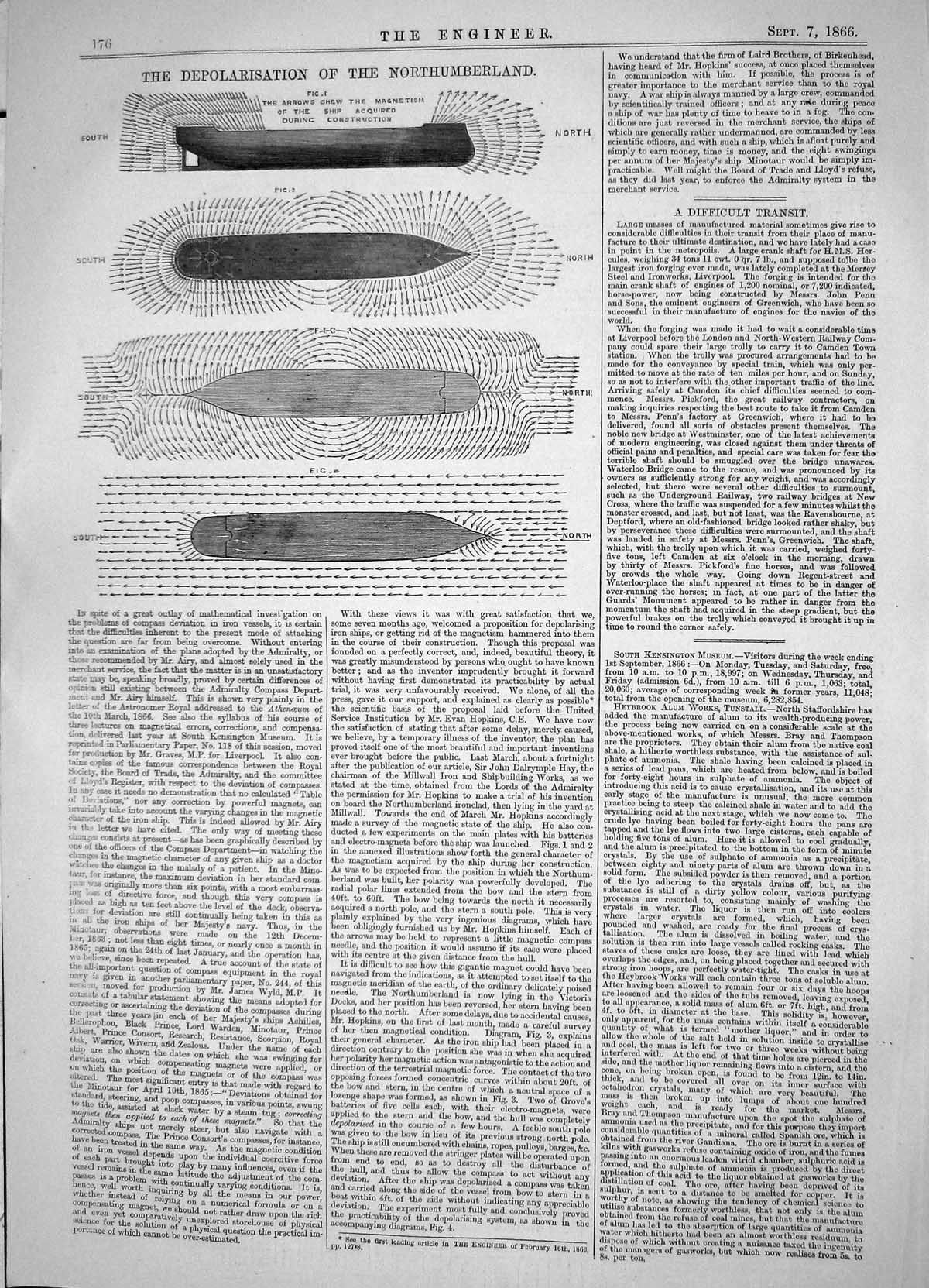 Old Engineering 1866 Depolarisation Northumberland Magnetism Arrows S Victorian
