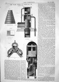 Antique Old Print 1866 Water Supply London Details Valves Machinery Apparatus