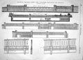 Antique Old Print 1866 Six-Way Bridge Western Railway France Vertical Section