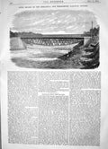 Old Engineering 1866 Steel Bridge Herljunga Wenersborg Railway Sweden Victorian