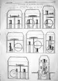 Original Old Antique Print Engineering 1866 Diagrams Blowing Engines Machinery