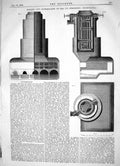 Antique Print 1866 Boilers Superheater Ship Steamship Georgeanna Machinery 19th