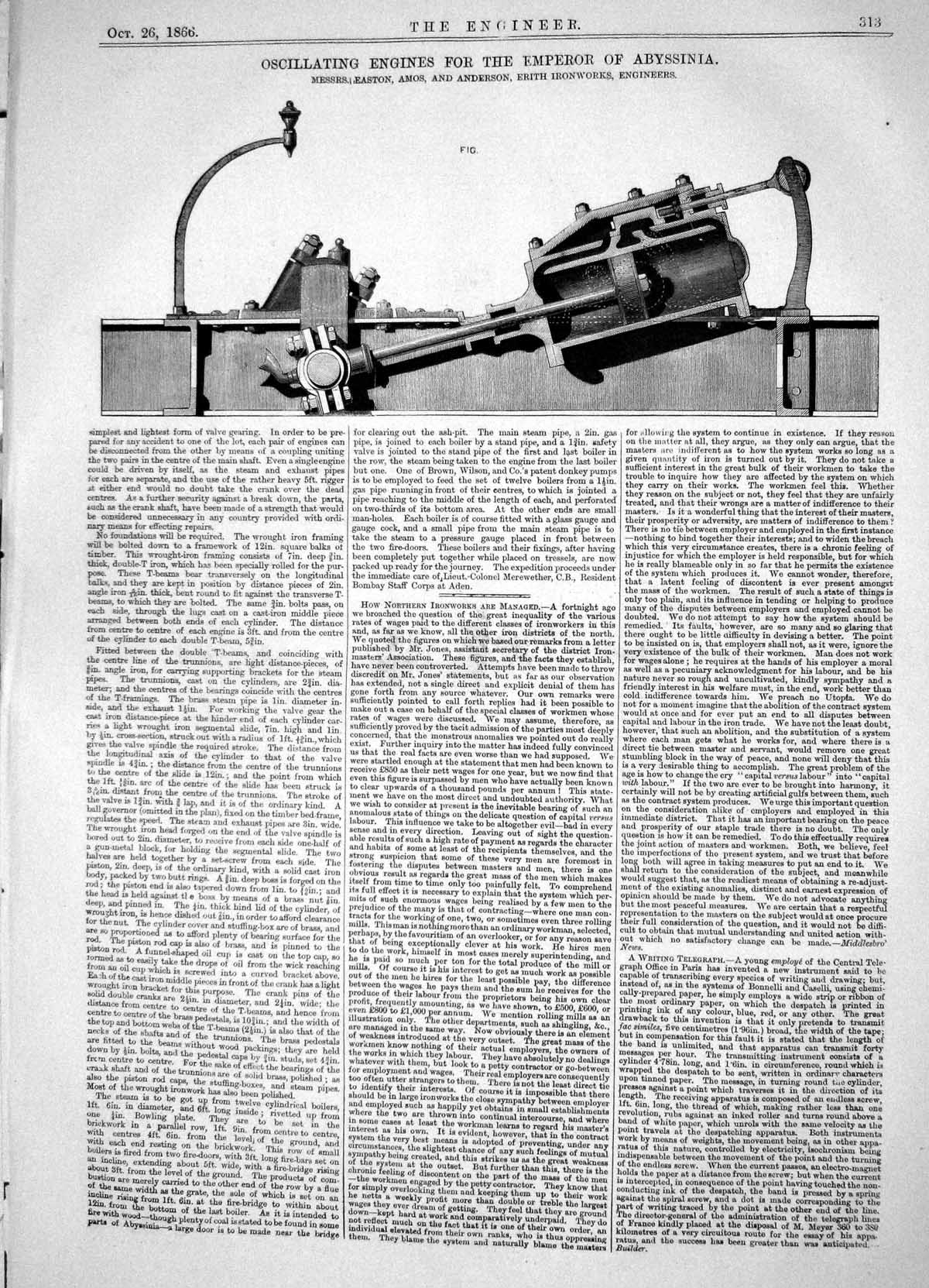 Old *6004 1866 Oscillating Engines Emperor Abyssinia Easton Amos Ande