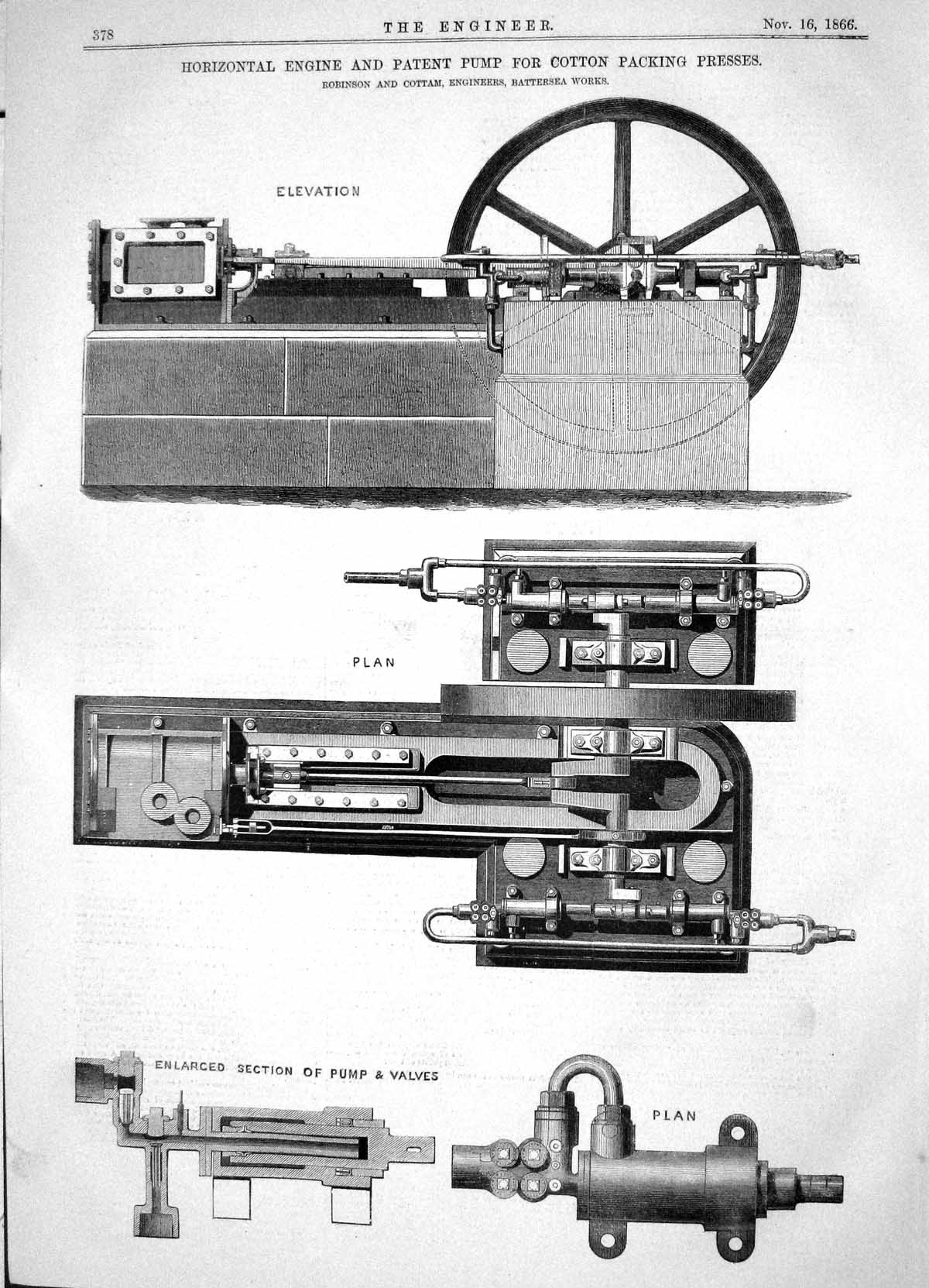 Antique Old Print Engineering 1866 Thames Embankment London Bazalgette Ritson