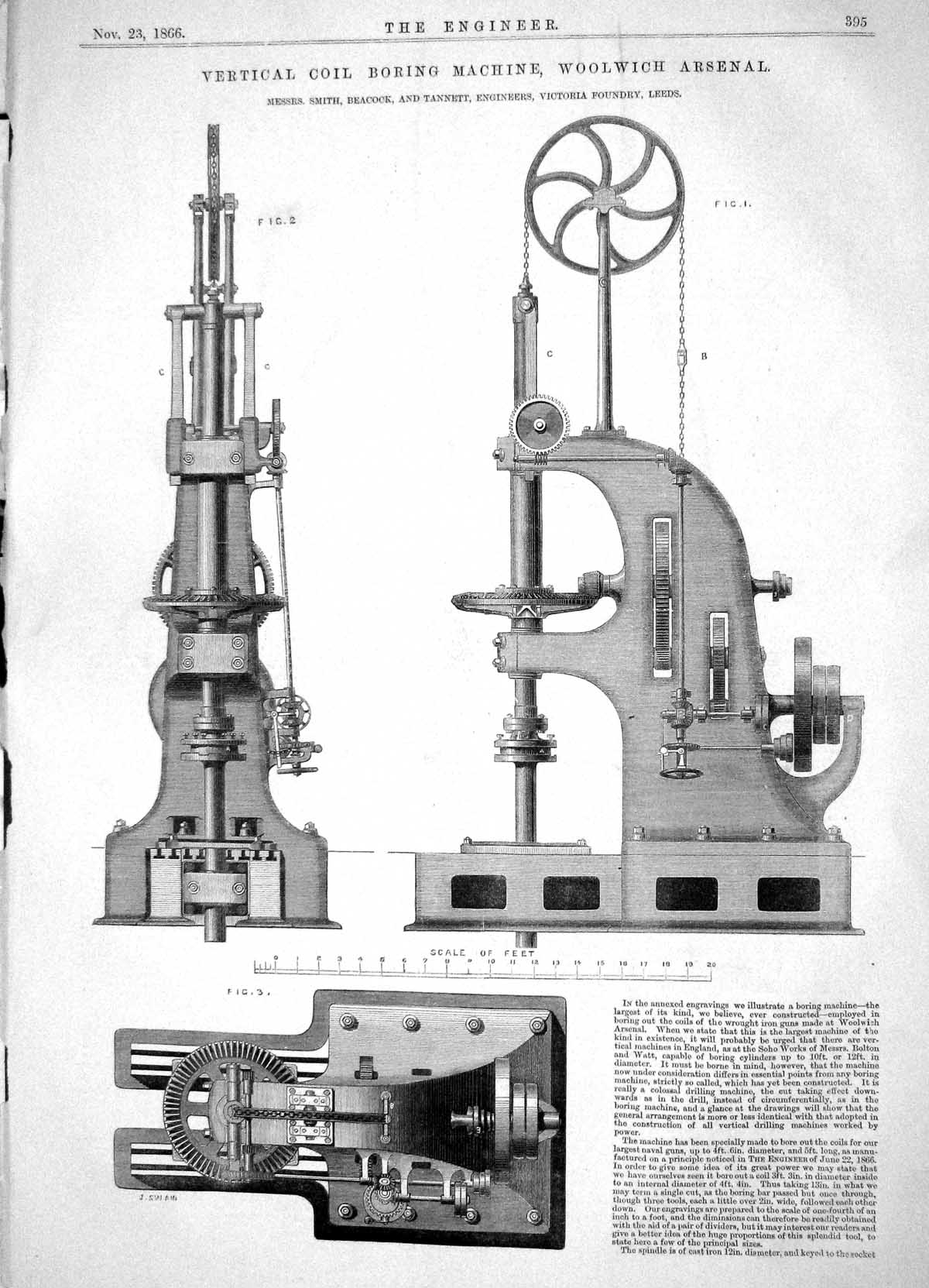 Old 1866 Vertical Coil Boring Machine Woolwich Arsenal Smith Beacock Victorian