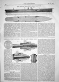 Antique Old Print 1866 Bolivar Twin-Screw Ship Armed Transport Tube Tightener