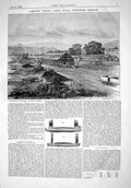 Old 1867 Campooly Station Great Indian Peninsular Railway Train Engin Victorian
