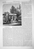 Original Old Antique Print 1867 Office Building Engineer Paris Exhibition Swan
