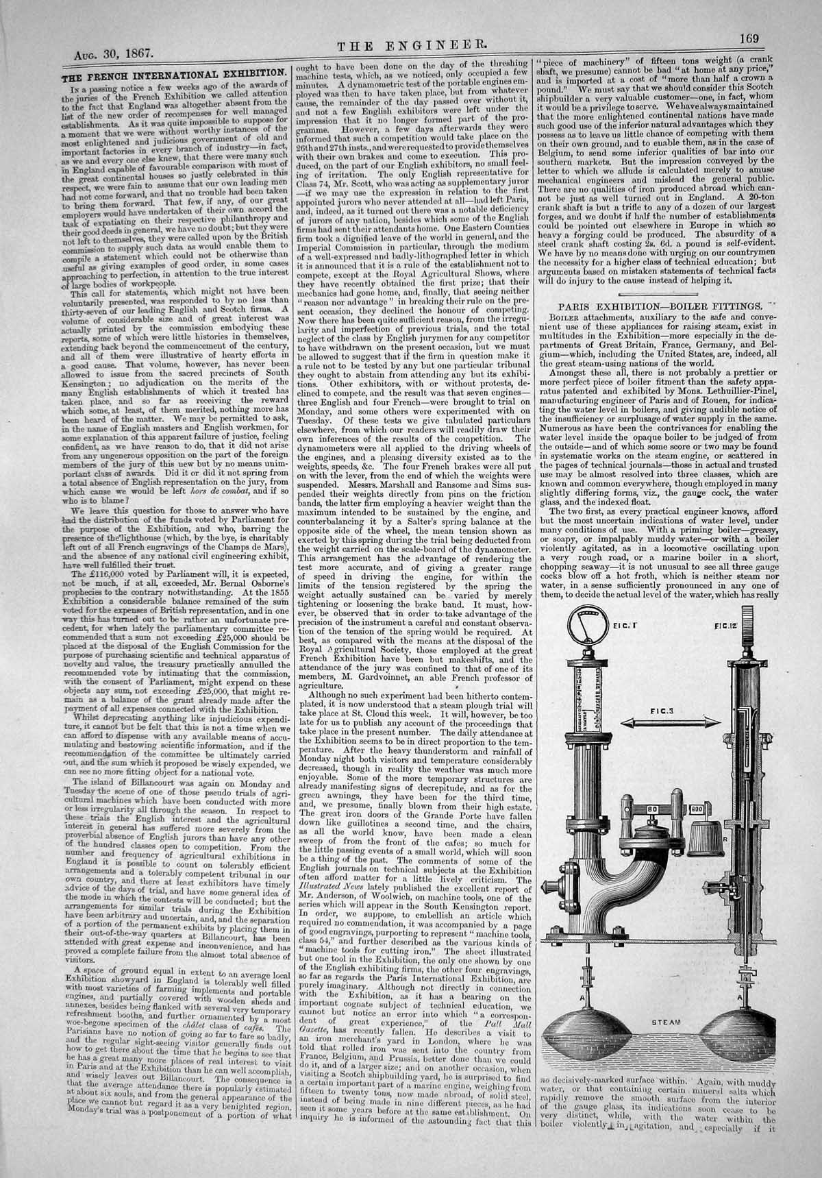 Old 1867 France Paris Exhibition Boiler Fittings Instrument Engineeri Victorian