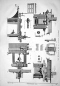 Old 1867 Joiner Worssam Wedge Cutting Apparatus Drunken Saw Machinery Victorian