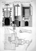 Old 1867 Abbey Mills Pumping Station Filth Hoist Penstock Plan Engine Victorian