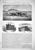 Old Print 1867 Mackay Battery Targets Crosby Sands Weapons War Canon Guns 19th