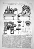 Old Print 1867 American Dove Tailing Machine Drawings Diagrams Machinery 19th