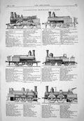 Old 1867 Locomotives Paris Tank Engine Train Mineral Marsinelle Cockr Victorian