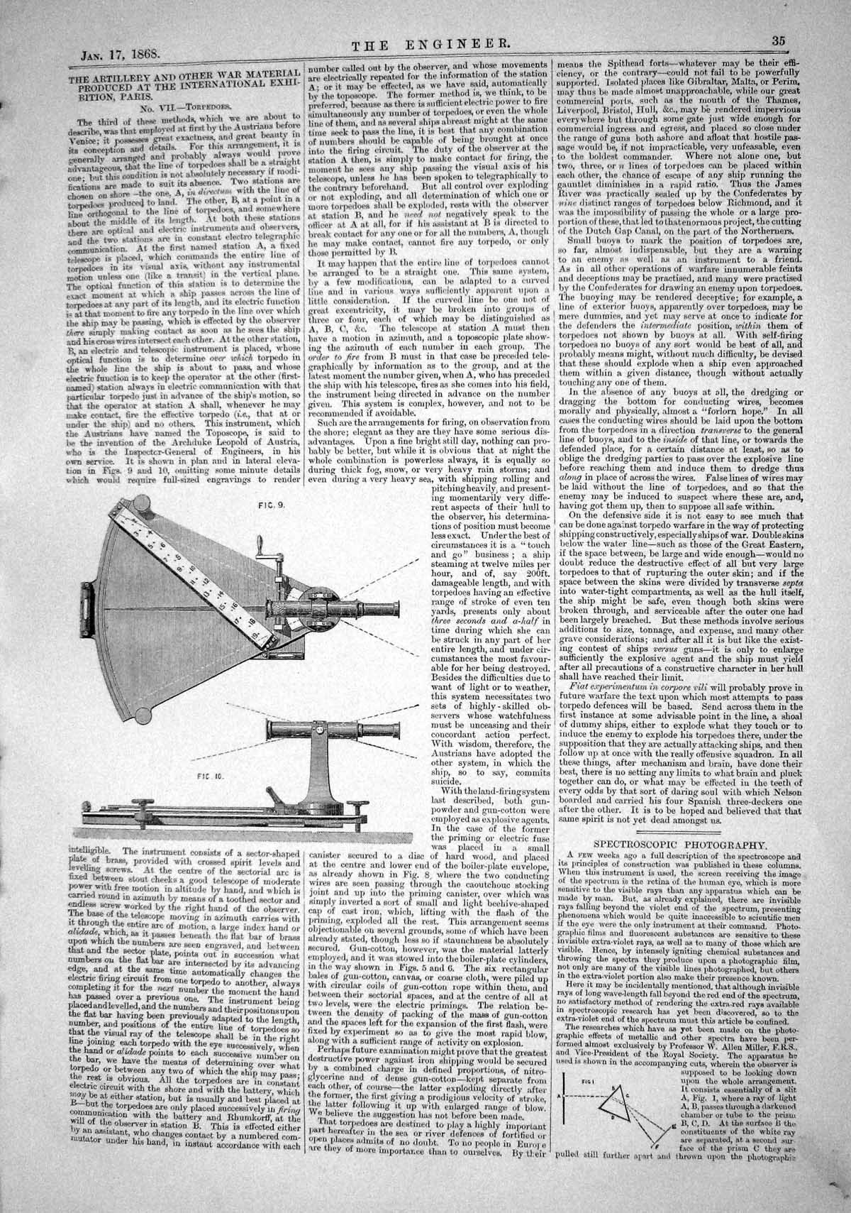 Old 1868 Artillery War Instruments Spectroscopic Photography Chemical Victorian