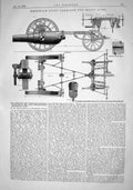 Old Print 1868 Woolwich Sling Carriage Heavy Guns War Weapons Engineering 19th
