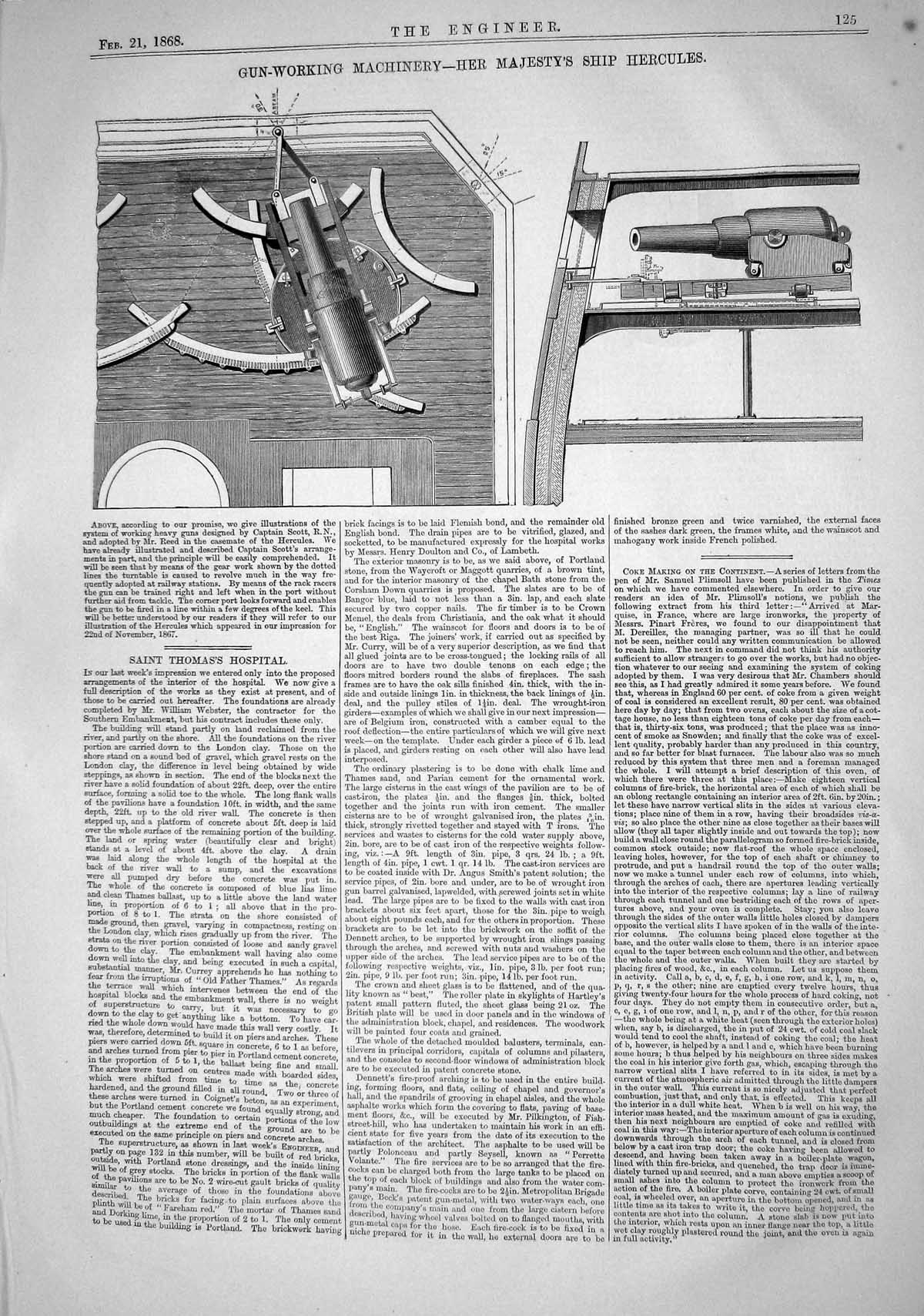 Old 1868 Gun-Working Machinery Ship Hercules Copper-Bearing Rocks Ald Victorian