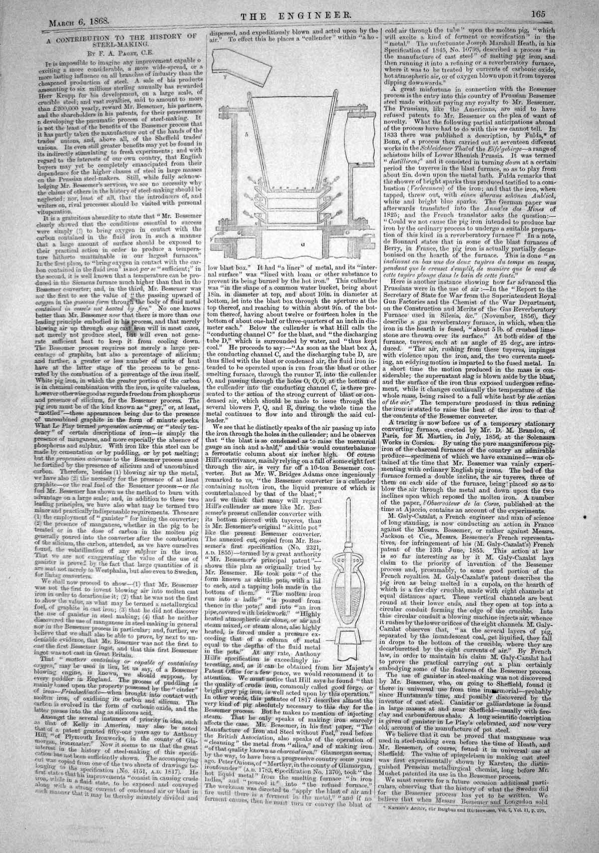 Antique Print 1868 Diagram Steel Making Industry Steam Drilling Instruments