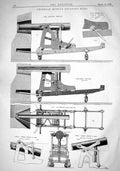 Antique Old Print 1868 Austrian Muzzle Pivoting Guns Instruments Engineering