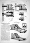 Old 1868 Muzzle Pivoting Guns Artillery War Materials Compression Car Victorian