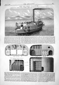 Antique Old Print 1868 Gun Boat Staunch Rendel Elswick Stephenson Engineering