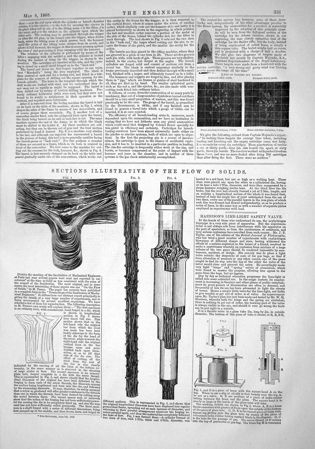 Old 1868 Harrisons Lime-Light Safety Valve Flow Solids Diagrams Engin Victorian