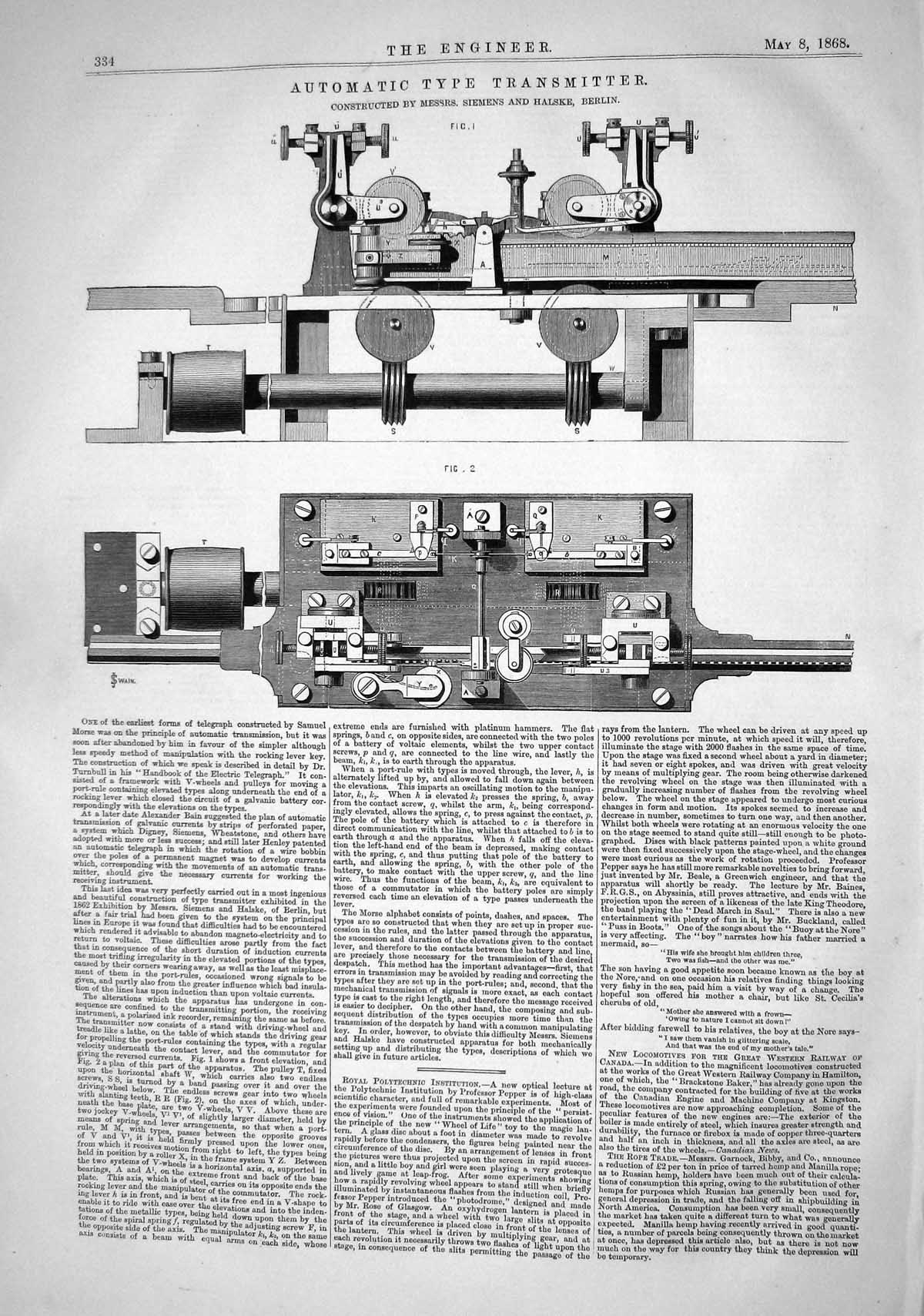 Old 1868 Automatic Type Transmitter Siemens Halske Berlin Germany Mac Victorian