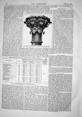 Old 1868 Capital Column Leeds Exhibition Building Railway Traffic Ire Victorian