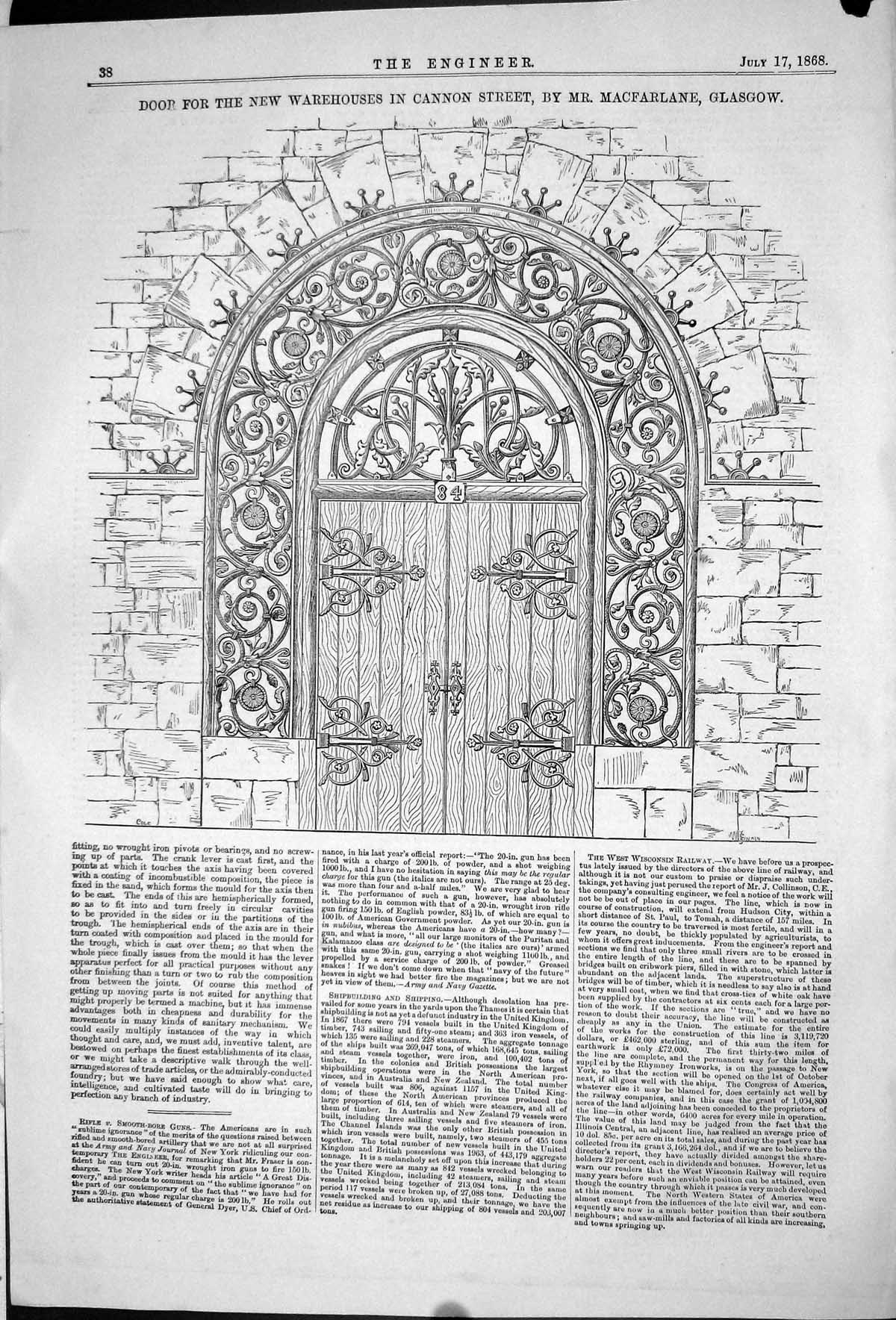 Old 1868 Door Warehouses Cannon Street Macfarlane Glasgow Engineering Victorian