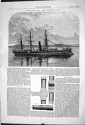 Old 1868 Monitors Ships French Navy Ford System Securing Wheels Engin Victorian
