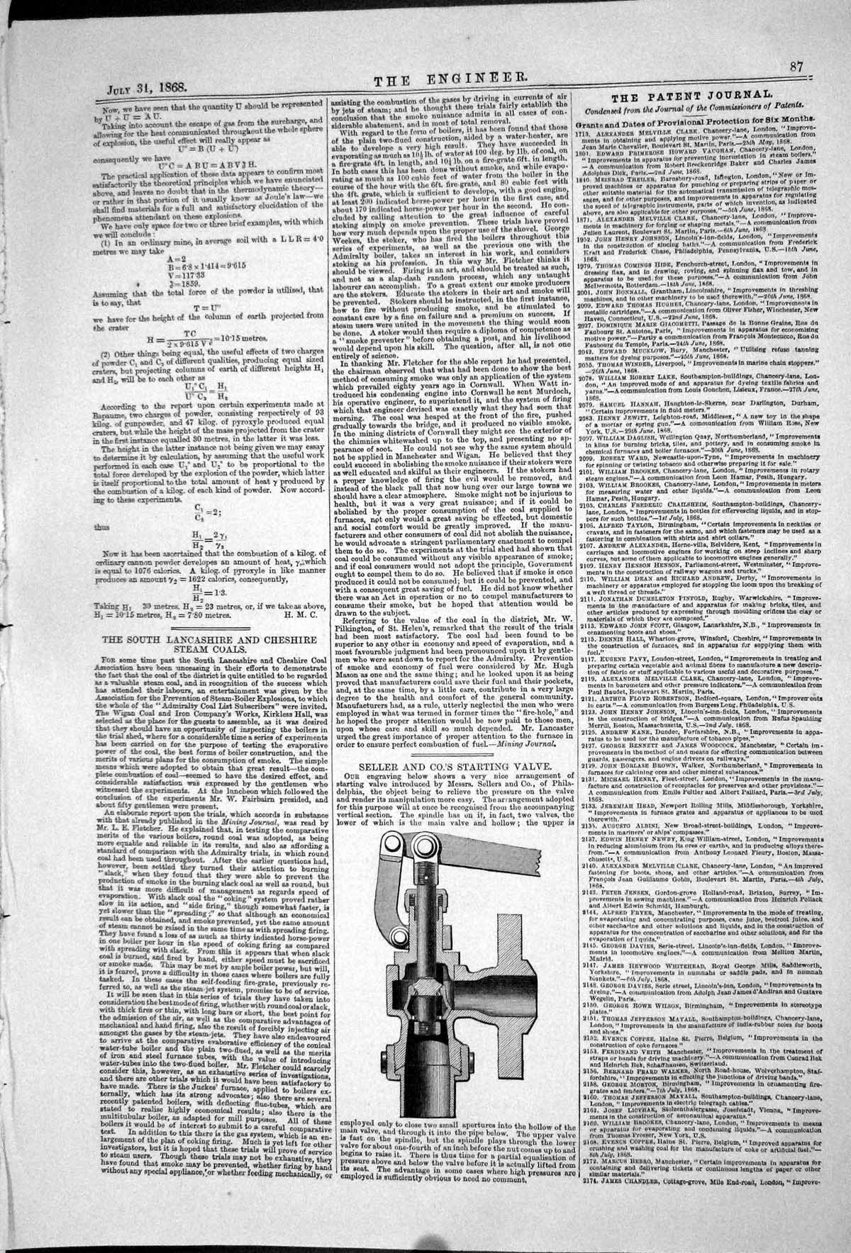 Antique Print 1868 Seller Starting Valve Philadelphia Engineering Machinery