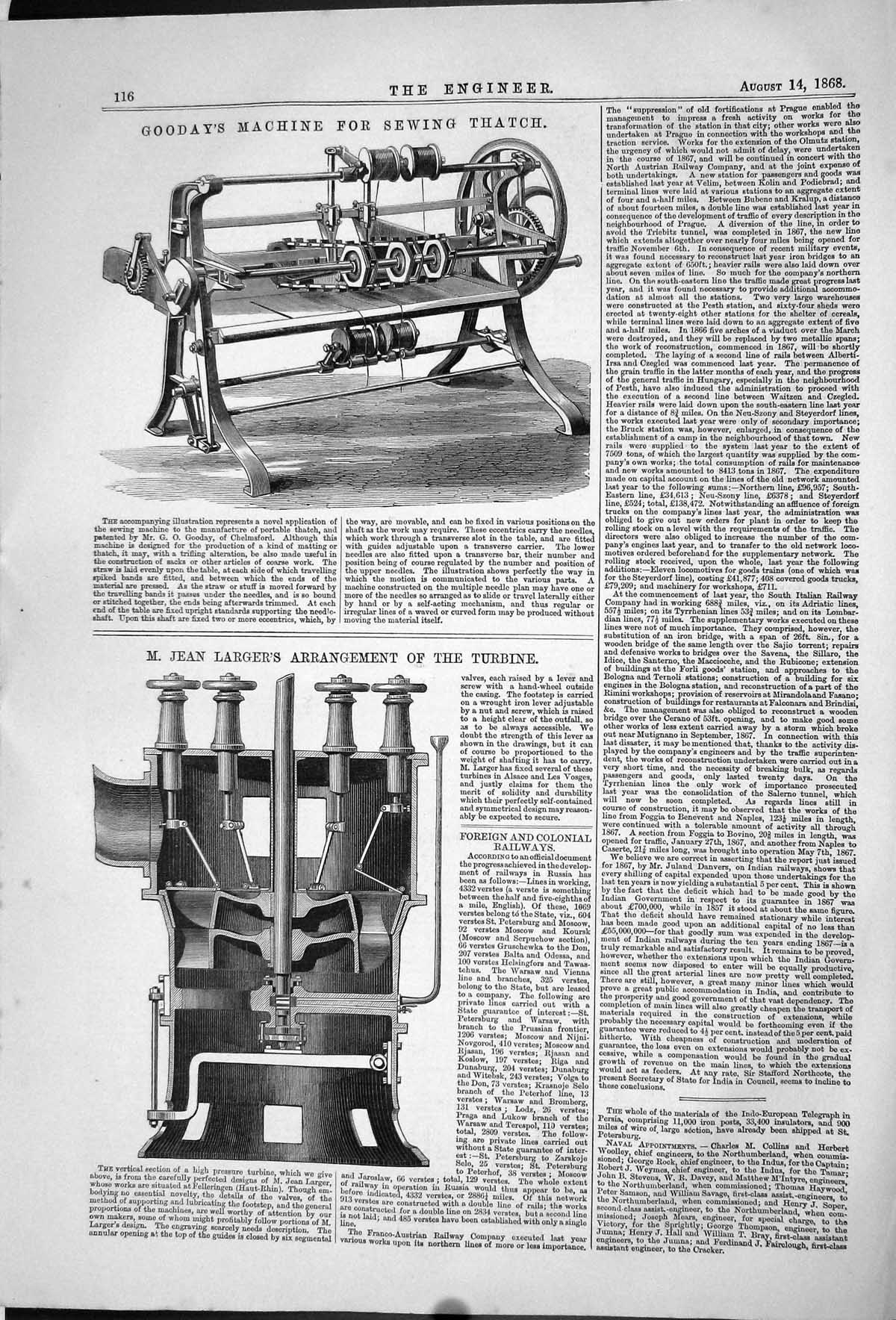 Old 1868 Gooday Machine Sewing Thatch Jean Larger Arrangement Turbine Victorian