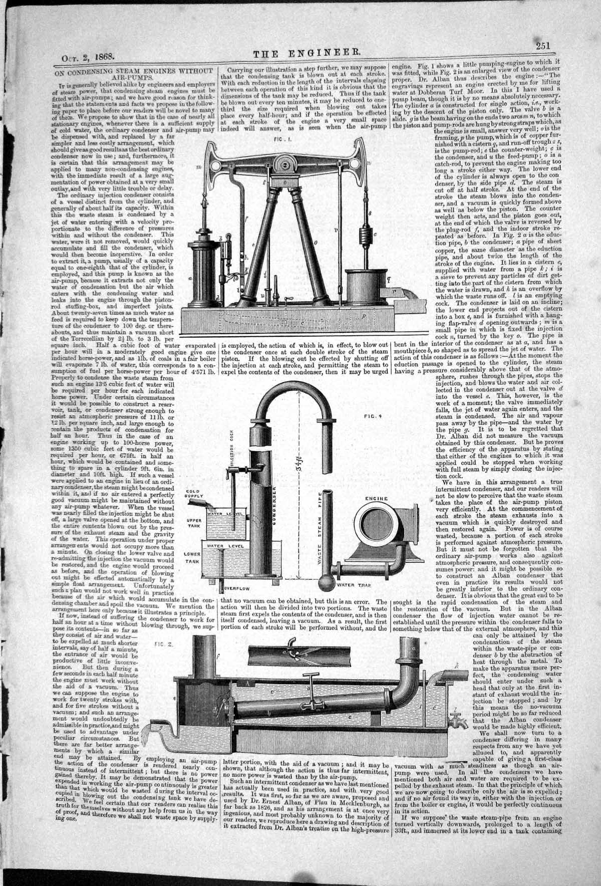 Old 1868 Condensing Steam Engines Air Pumps Instruments Machinery Eng Victorian
