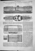 Antique Old Print 1868 Apparatus Employed Raising Steamship Wolf Engineering