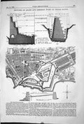 Old 1868 Sections Quays General Plan Docks Havre Plan Sand Shingle Br Victorian