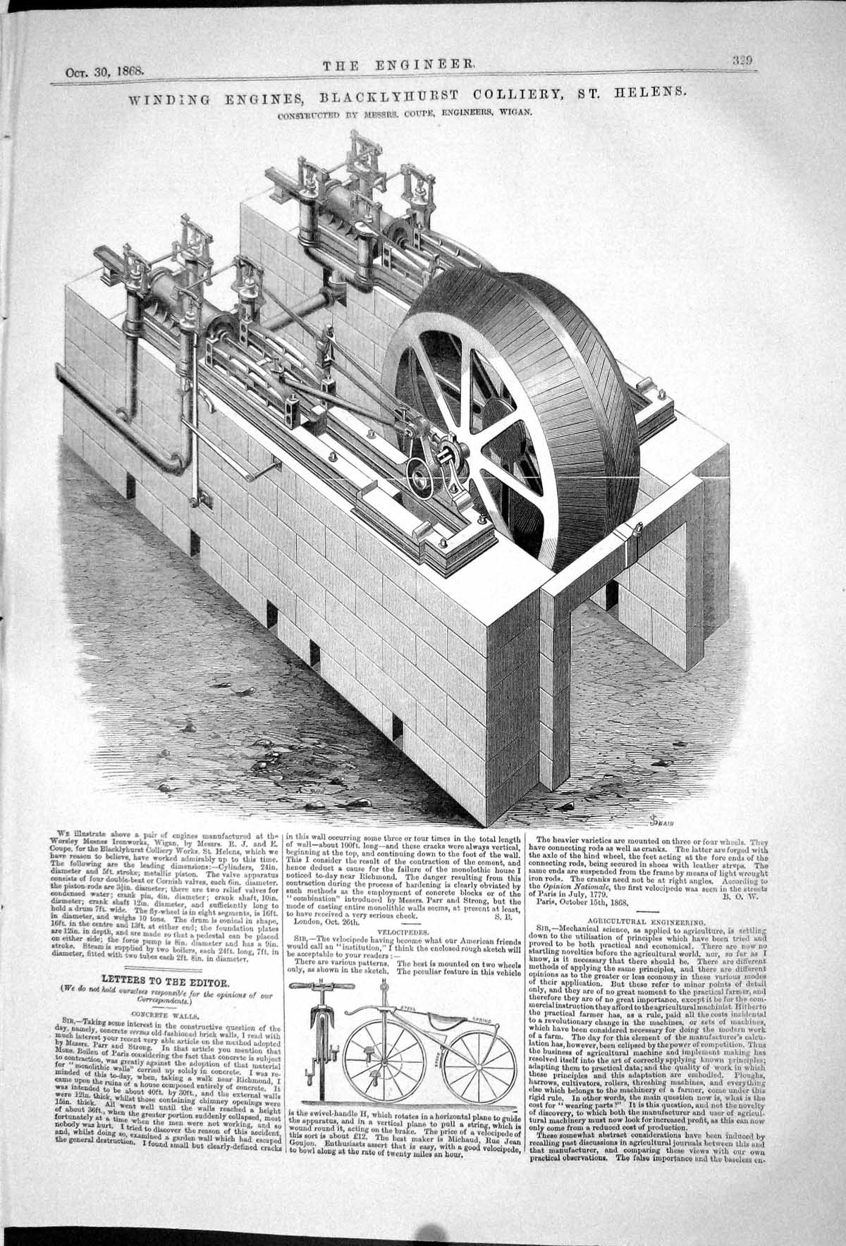 Old 1868 Winding Engines Blacklyhursy Colliery Helen'S Coupe Engineer Victorian