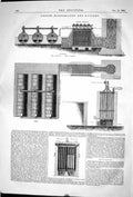 Old Antique Print 1868 Greens Economisers Boilers Machinery Instruments 19th