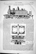 Old Print 1868 Standard Outside Cylinder Engine Lonon Railway Adams Train 19th