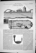 Old Print 1869 Hydraulic Dredger Machinery Robertson Engineering Glasgow 19th