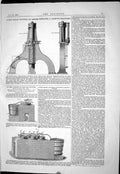 Antique Print 1869 15-Ton Steam Hammer Thwaites Carbutt Bradford Coal Tar S