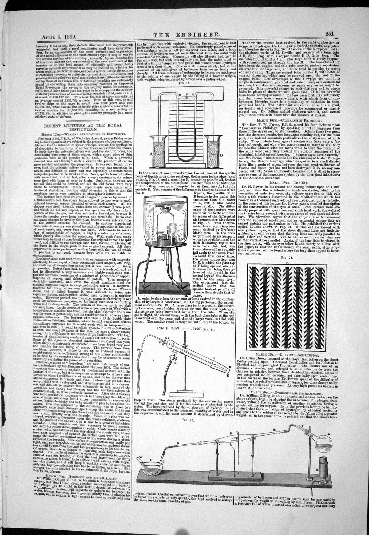 Old 1869 Warlike Applications Electricity Royal Institution Instrumen Victorian